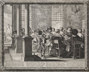 De verloren zoon: Het feest ter ere van de terugkeer van de verloren zoon door Abraham Bosse