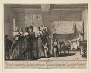 Visiter les Malades, uit Zeven Werken van Barmhartigheid door Abraham Bosse