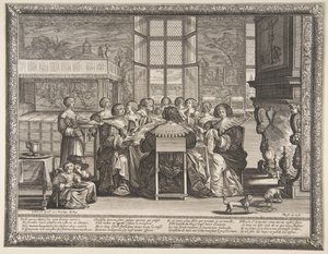 Vrouwen aan Tafel Tijdens de Afwezigheid van Hun Echtgenoten, ca. 1635-36