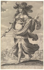 Zenobia, een illustratie uit Pierre Le Moynes La Gallerie des femmes fortes, ca. 1647