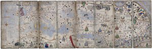 Vier perkamentbladen van de Catalaanse Atlas