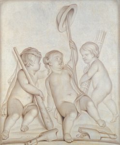 De drie cherubijnen, Putti met de attributen van Hercules en Mercurius, 1767
