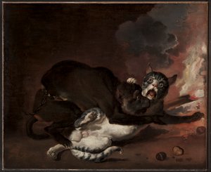 De Aap en de Kat door Abraham Hondius