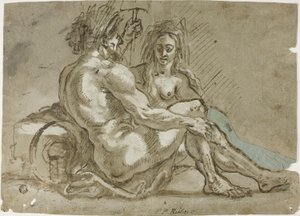 Riviergod en een nimf door Abraham Janssens