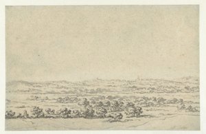 Rivierlandschap met een toren in de verte door Abraham Jansz Begeyn