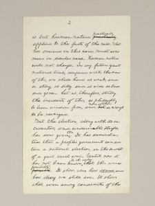 Handgeschreven manuscript van Lincolns overwinningsspeech als president, gehouden in Washington D.C., vanuit het raam van het Witte Huis op de avond van 10 november
