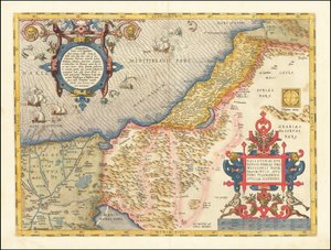 1573 kaart van Palestina door Abraham Ortelius