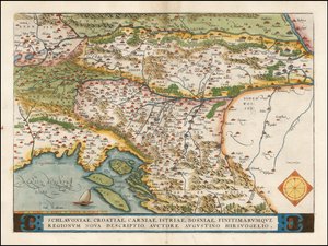 1574 kaart van de westelijke Balkan door Abraham Ortelius