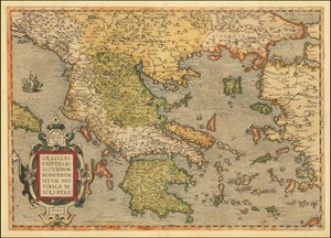 1584 kaart van Griekenland door Abraham Ortelius door Abraham Ortelius