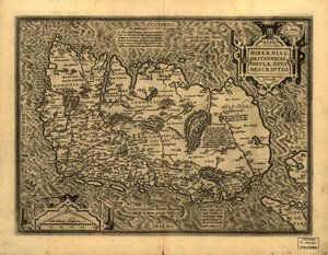 Hiberniae, Britannicae Insvlae nova descripto. LOC 99466749 door Abraham Ortelius
