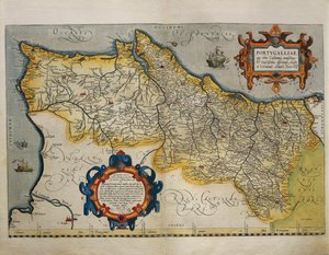 Kaart van Portugal, uit Theatrum Orbis Terrarum door Abraham Ortelius