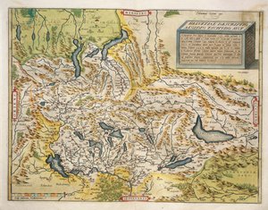 Kaart van Zwitserland, uit Theatrum Orbis Terrarum door Abraham Ortelius