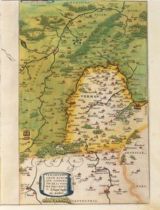 Kaart van Vermandois, uit Theatrum Orbis Terrarum door Abraham Ortelius