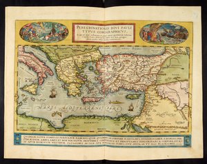 Kaart van het Romeinse rijk, Theatrvm Orbis Terrarvm, Abraham Ortelius, Antwerpen door Abraham Ortelius