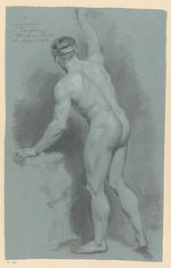 Staand mannelijk naakt, op de rug gezien (2e prijs 1774) door Abraham Pietersz. Hulk