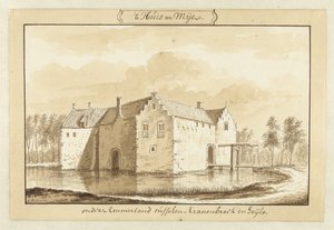 Gezicht op het Huis ter Mey in Kennemerland door Abraham Rademaker