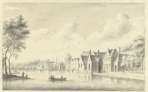 Gezicht op het dorp Nieuwersluis door Abraham Rademaker