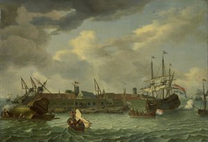 Het eiland Onrust bij Batavia (Jakarta)