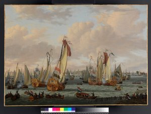 Een maritieme schijngevecht op de Y voor Amsterdam, voor 1710