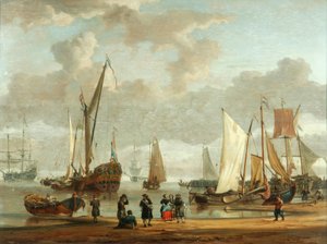 Kustscène door Abraham Storck