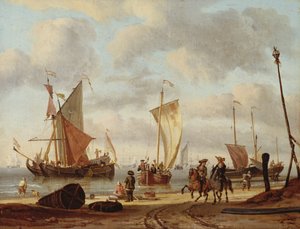 Schepen voor Anker door Abraham Storck