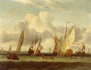 Schepen op het IJ bij de Haven van Amsterdam