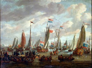 Tsaar Peter I bezoekt Engeland in januari 1698, begin 18e eeuw door Abraham Storck