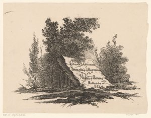 Steen in landschap door Abraham Vinkeles