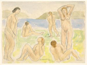 Badhuisgangers (of Figuren) door Abraham Walkowitz