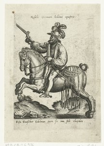 Duitse ruiter met pistool door Abraham de Bruyn (attributed to)