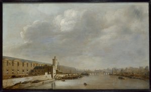 De Grande Galerie van het Louvre met de Porte Neuve en de Tour du Bois, circa 1640