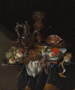 Zilveren Wijnkan, Ham en Fruit door Abraham van Beyeren