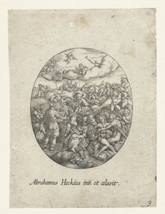 Ovaal met de Olympische goden in de wolken