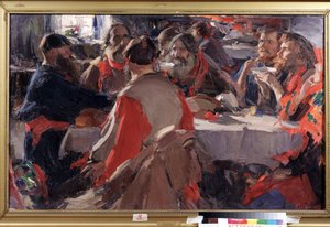 Theedrinken door Abram Efimovich Arkhipov