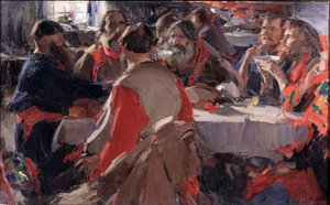 Theedrinken door Abram Efimovich Arkhipov