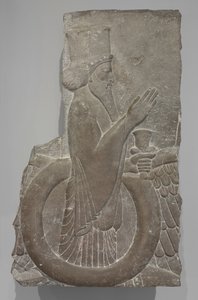 Ahuramazda in de Gevleugelde Schijf, Persepolis, 486-460 v.Chr. door Achaemenid