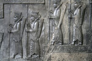 Muurgravure die de Koninklijke Garde afbeeldt, Tachara, Persepolis, ca. 6e-5e eeuw v.Chr. door Achaemenid