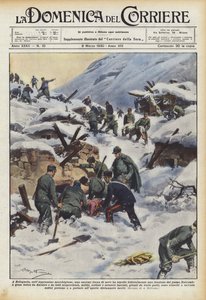 In Bolognola, in de Apennijnen van Marche, bedolf een enorme sneeuwlawine een deel van het dorp door Achille Beltrame