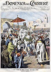 Abd al-Aziz (al-Hasan Mohamed al-Hasani al-Alaoui) kwam Rabat binnen in Marokko in oktober 1907 door Achille Beltrame