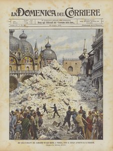 Wat Er Overbleef Van De Klokkentoren Van San Marco In Venetië Na De Instorting Op 14 Huidige