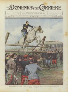 Internationale paardensportwedstrijd in Rome, het paard Vissuto wint de hoogtesprongwedstrijd met een sprong van 2,20 meter