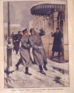 Omslagillustratie van Terrorisme in het Russische Rijk; aanslag op het leven van een generaal en de dood van de aanvaller in Riga