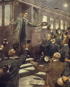 Vertrek van de hertog van de Abruzzen naar de Noordpool, zijn afscheid van de koning door Achille Beltrame