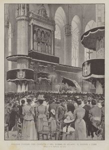 Begrafenis voor Umberto I in de Kathedraal van Milaan, op de 4e Corr door Achille Beltrame