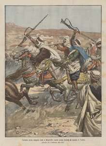 Arabische fantasie uitgevoerd op feesten in Magniville, een recent gestichte stad in Tunesië door Achille Beltrame