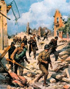 Gevechten in Teruel tijdens de Spaanse Burgeroorlog door Achille Beltrame