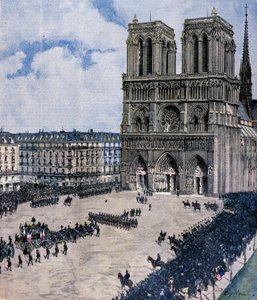 Begrafenis van Félix Faure in de Notre Dame kathedraal in Parijs in 1899 Illustratie van Achille Beltrame door Achille Beltrame