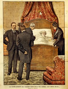 Giuseppe Verdi sterft, illustratie door Achille Beltrame. Italië, 20e eeuw