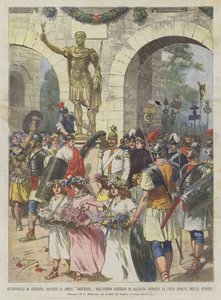 De keizerlijke familie van Duitsland voor de Decumaanse Poort van het oude kasteel van Saalburg tijdens...