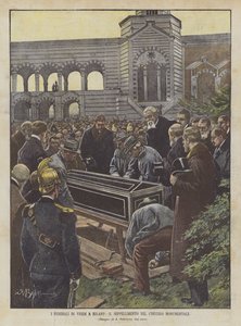 De begrafenis van Verdi in Milaan, de begrafenis op de Monumentale Begraafplaats